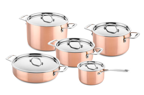 DUCQ Koperen Pannenset 5-delig
