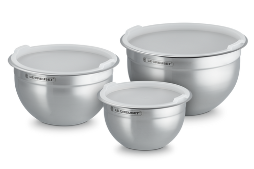 Le Creuset Mengkommen met Deksel RVS 3 Stuks