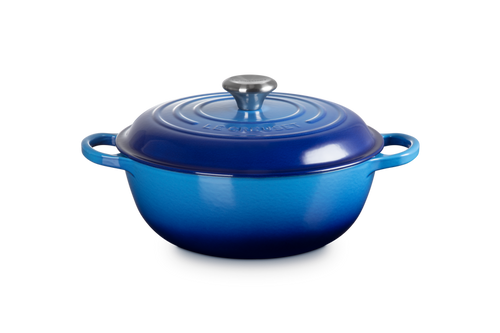 Le Creuset Marmite Braadpan Hoge deksel Signature 'Azure' Ø26cm / 4.1L