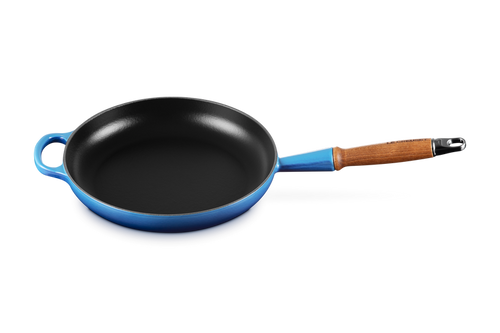 Le Creuset Koekenpan Signature met Houten handvat 'Azure' Ø26cm