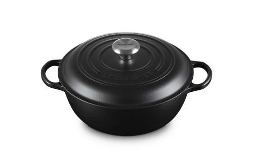 Le Creuset Marmite Braadpan Hoge deksel Signature 'Mat Zwart' Ø26cm / 4.1L