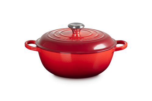 Le Creuset Marmite Braadpan Hoge deksel Signature 'Kersenrood' Ø26cm / 4.1L