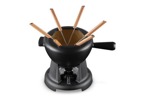 Fondueset 6-Persoons Mode 'Mat Zwart'