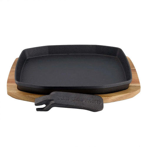 Gietijzeren grillplaat + Houder 21x28 cm