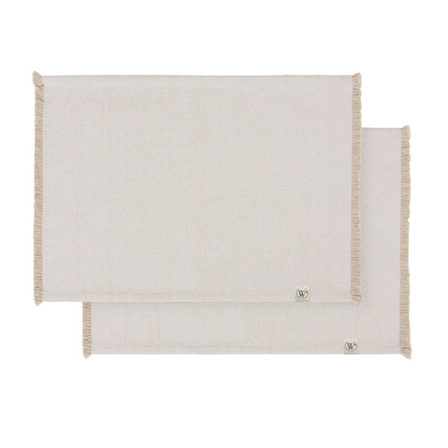 Walra Placemat 2st. 35x48cm 'Sweet Raffle' Wit/Zand