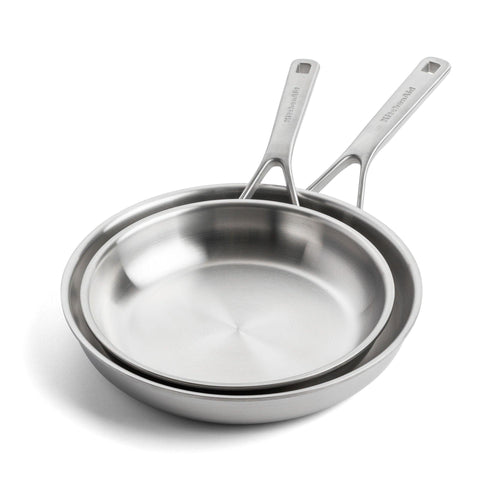 KitchenAid Koekenpannenset 24/28cm Multi-Ply RVS
