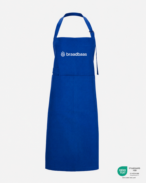 Braadbaas Keukenschort van blauw katoen
