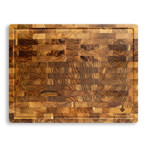 Hakblok Teakhout met sapgeul 43x33x3cm