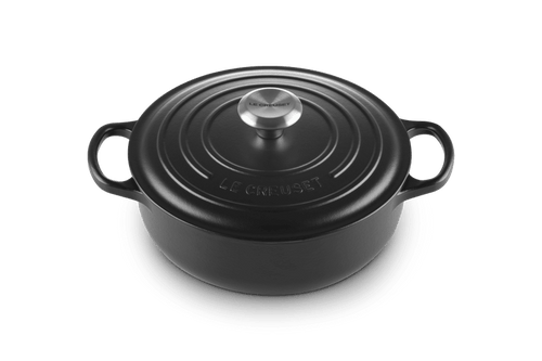 Le Creuset Hapjespan / Sauteuse Rond Signature 'Mat zwart'