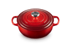 Le Creuset Hapjespan / Sauteuse Rond Signature 'Kersenrood' 24cm / 3,4L