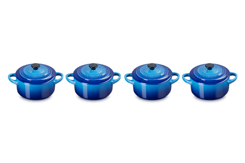 Le Creuset Mini-Braadpannen / Voorraadpotjes 4st. 'Azure'