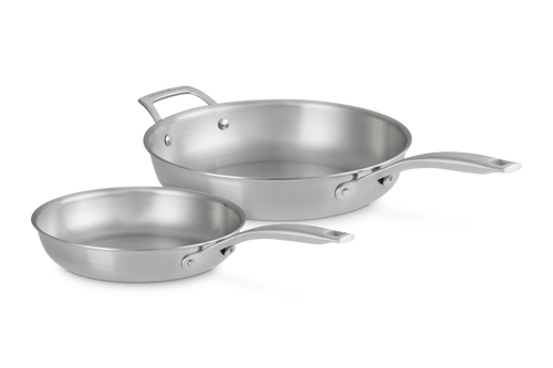 Le Creuset Koekenpannenset RVS 24/28cm 'Essential 3-ply'