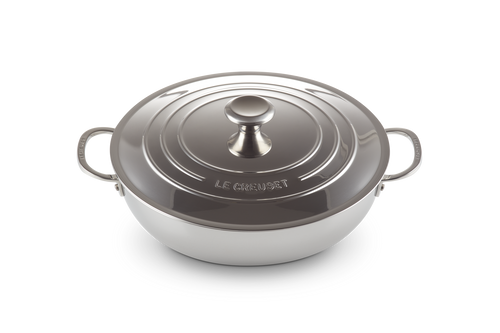 Le Creuset Provençaalse Sauteerpan / Lage Braadpan Ø30cm / 4.3L 'RVS Signature'