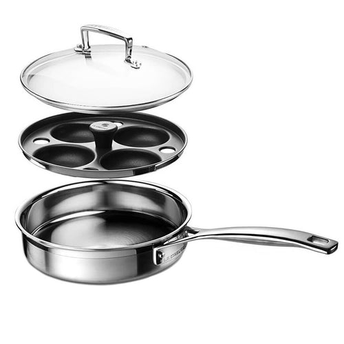 Le Creuset Hapjespan met Porcheerinzet Ø20cm/1.5L 'Classic 3-ply RVS'