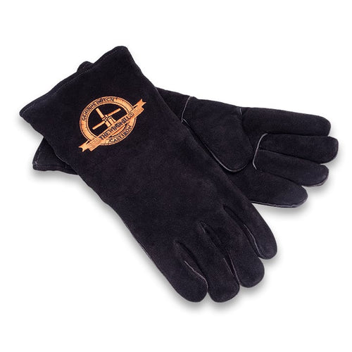 2 lederen BBQ handschoenen set