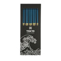 Tokyo Design Studio Eetstokjes 'Petrol Bamboo' set van 5