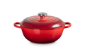 Le Creuset Marmite Braadpan Hoge deksel Signature 'Kersenrood' Ø26cm / 4.1L