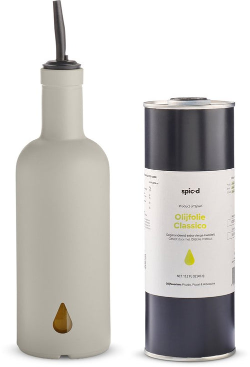 Spic'd Olijfoliefles & Olijfolie 'Warm Clay'