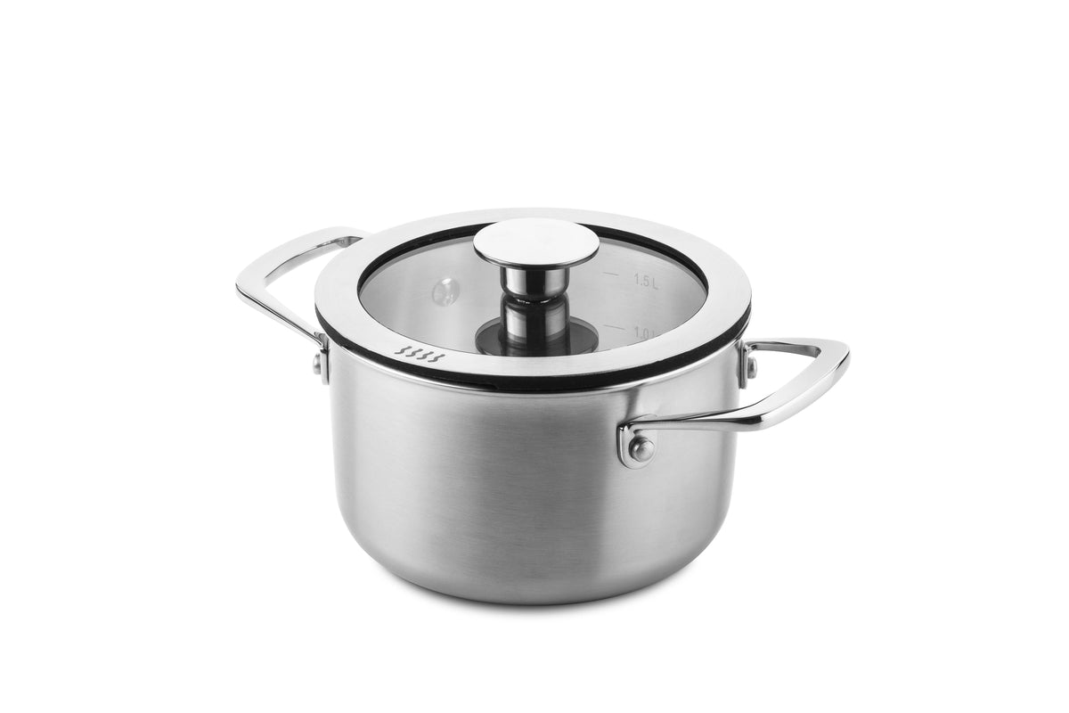 Kookpan 3-ply Ø16cm / 1.5L Downdraft - 0