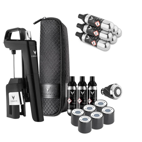 Coravin Timeless Six+ Wijnbewaarsysteem - Piano Zwart + 6 Pure Capsules