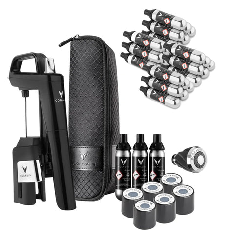 Coravin Timeless Six+ Wijnbewaarsysteem - Piano Zwart + 24 Pure Capsules