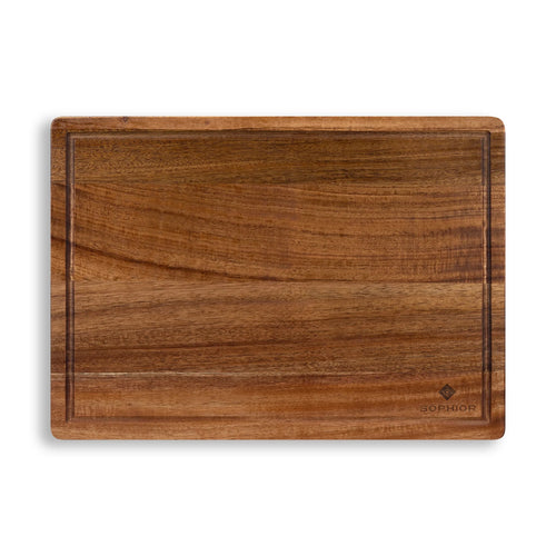 SOPHIOR Snijplank van Acacia hout met sapgeul - Groot 42x30x2,5cm