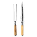 Forged Trancheerset Vleesmes & Trancheervork 'Olive'