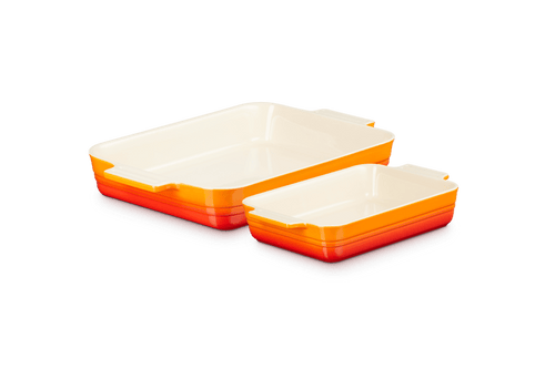 Le Creuset Ovenschalen Set van 2 'Oranjerood'  25 & 32cm