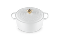 Le Creuset Braadpan Kerstboom Reliëf Wit 'ø24cm / 4.2L