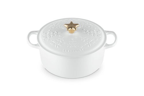 Le Creuset Braadpan Kerstboom Reliëf Wit 'ø24cm / 4.2L