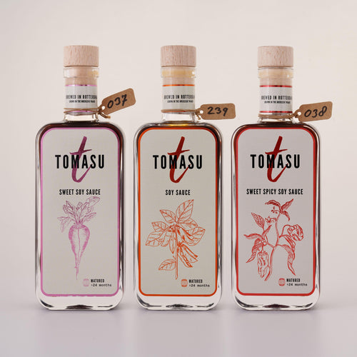 Tomasu Set van 3 Soy Sauce 200ml (Original, Sweet & Sweet Spicy)