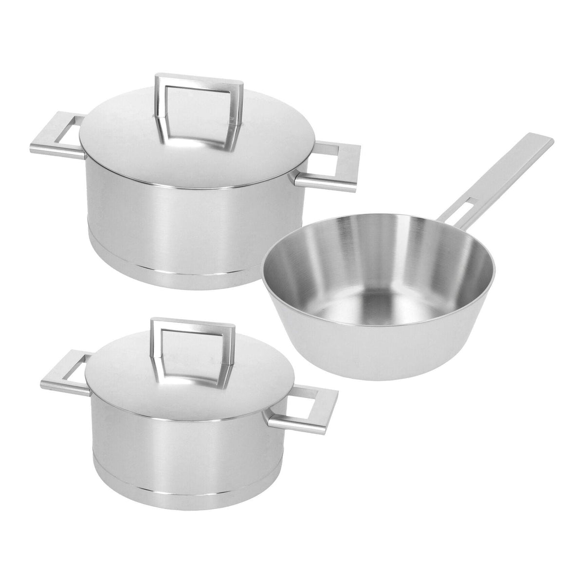 MasterPro Unique | Batterie de cuisine 7 pièces Set 3 faitouts 19, 27 et 30,5 cm avec couvercles 1 poêle 24,5 cm poignées ergonomiques pour tous types cuisinières, BGKIT-0013, Gris MasterPro Unique | Batterie de cuisine 7 pièces Set 3 faitouts 19, 27 et 30,5 cm avec couvercles 1 poêle 24,5 cm poignées ergonomiques pour tous types cuisinières, BGKIT-0013, Gris