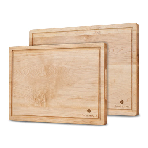 Sophior Snijplankenset Esdoornhout - met Sapgeul en handgrepen - 42x25x2,5 & 35x25x2,5