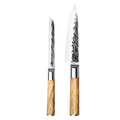 Forged Messenset 2-delig Gekarteld Universeelmes & Koksmes 16cm 'Olive'