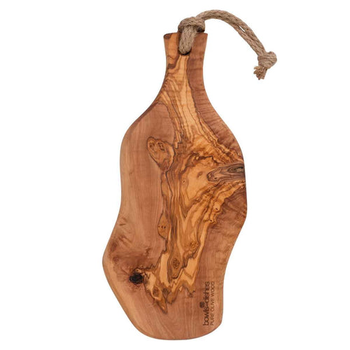 Bowls and Dishes Olijfhouten Serveerplank Rustique met handvat 40-45 cm