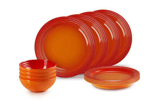 Le Creuset Serviesset 12-delig - 4 Persoons 'Oranjerood'