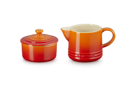 Le Creuset Melk- en Suikerset Signature 'Oranjerood'