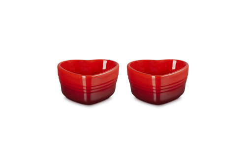 Le Creuset Ramekin 2 Schaaltjes Hart 'Kersenrood'
