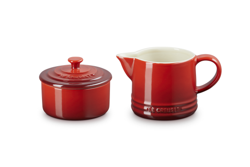 Le Creuset Melk- en Suikerset Signature 'Kersenrood'