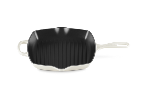 Le Creuset Grillpan Vierkant 26x26cm Grillit® 'Meringue'