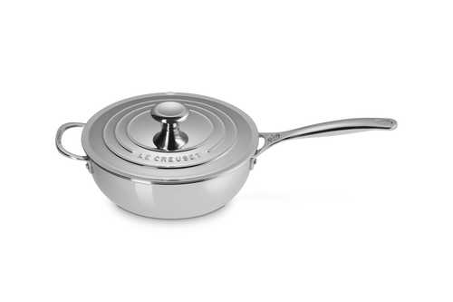 Le Creuset Conische Sauteuse / Chef's Pan met anti-aanbaklaag Ø24cm / 3.3L 'RVS Signature'