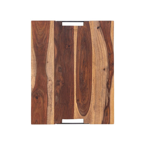 Bowls and Dishes Pure Rose Wood Serveerplank 2 metalen handvatten 50 x 40 cm