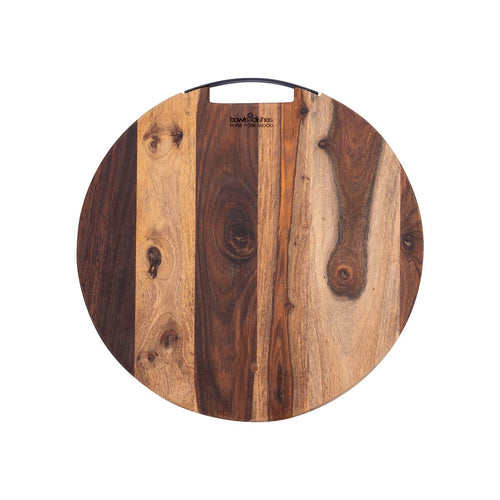 Bowls and Dishes Pure Rose Wood Serveerplank rond 1 metalen handvat Ø 40 cm