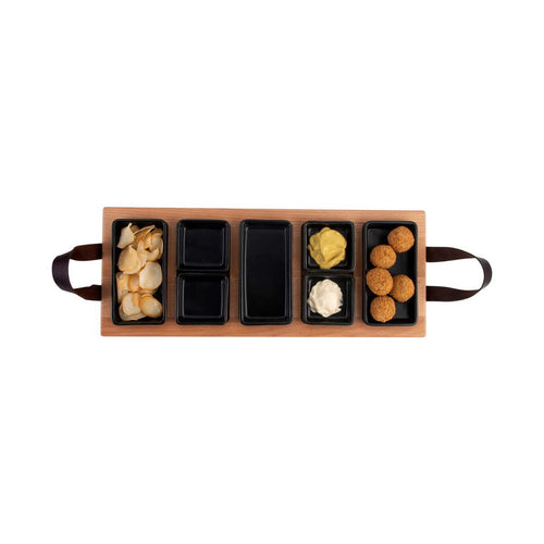 Bowls and Dishes Borreltray 49cm 5-vaks met schaaltjes
