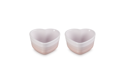 Le Creuset Ramekin 2 Schaaltjes Hart 'Shell Pink'