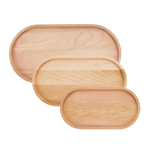 Bowls and Dishes Set van 3 Serveertrays Puur Hout ovaal (S/M/L)