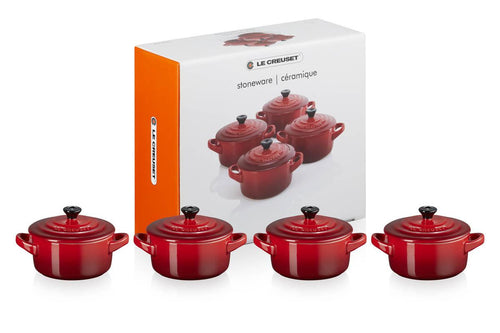 Le Creuset Braadpannen Mini-Braadpannen 4st. 'Kersenrood' 0843251107438 79212100600100 afbeelding
