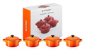Le Creuset Braadpannen Mini-Braadpannen 4st. 'Oranjerood' 0843251107445 79212100900100 afbeelding